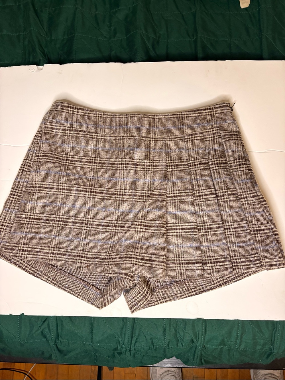 Elodie Taupe Plaid Skort Shorts